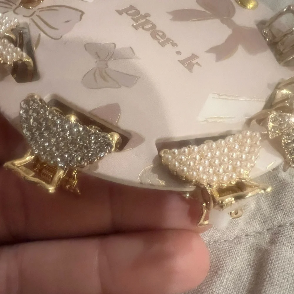 Piper K Gold and Pearl Hair Clips